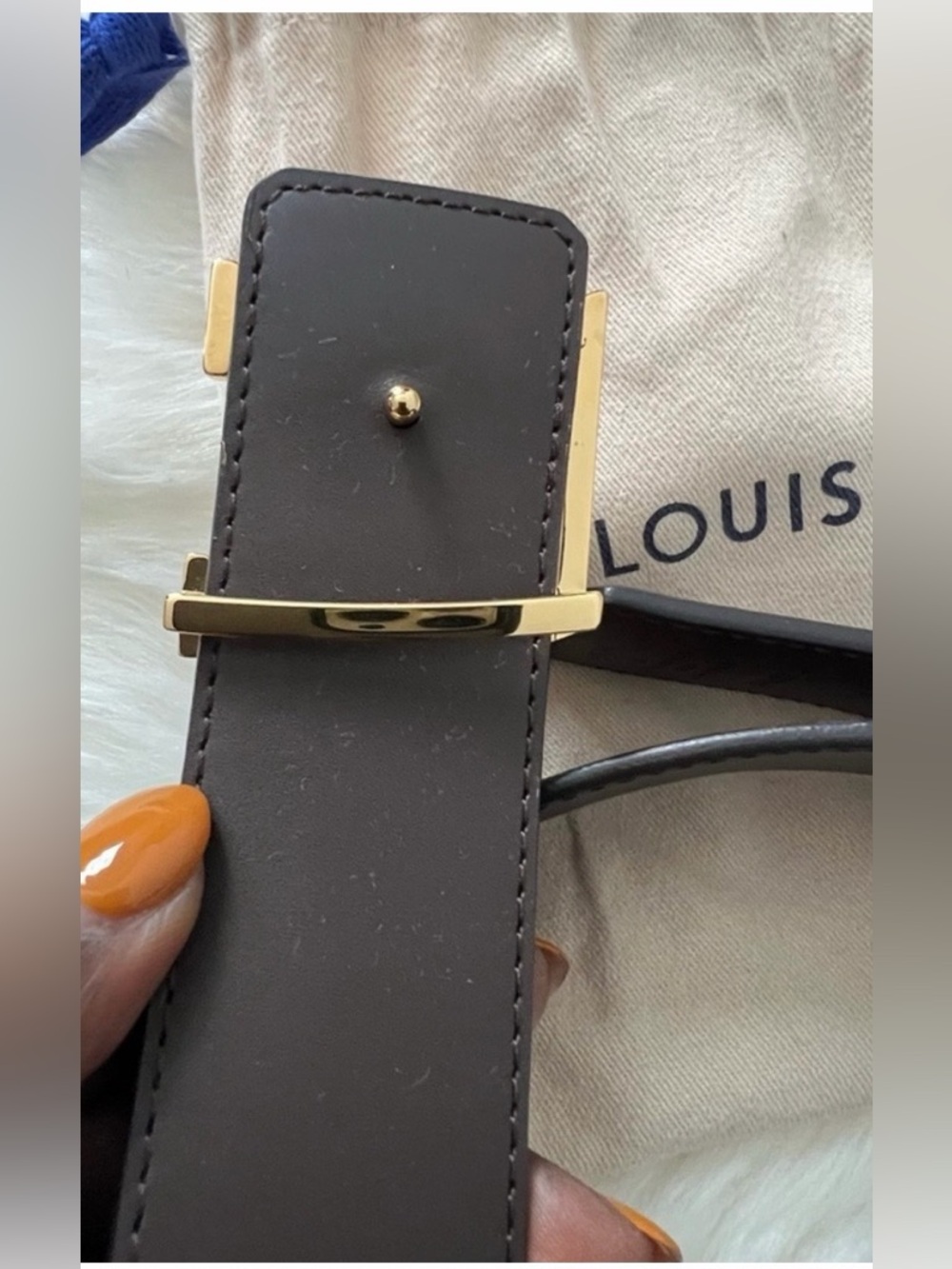 Authentic Louis Vuitton Monogram Initiales 40mm Reversible Belt Size 110cm/44" - Picture 10 of 15